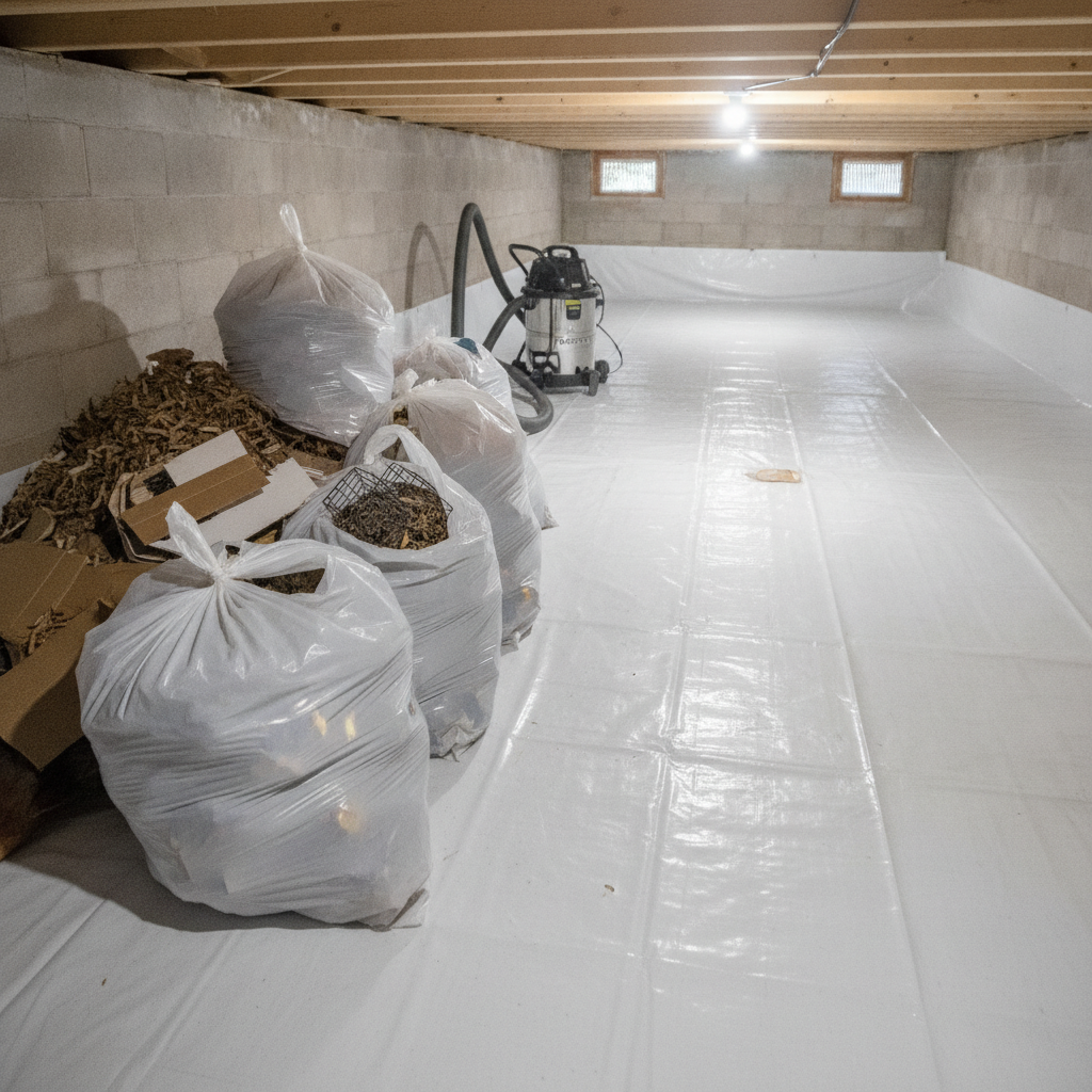 crawl space cleanout with no person/face